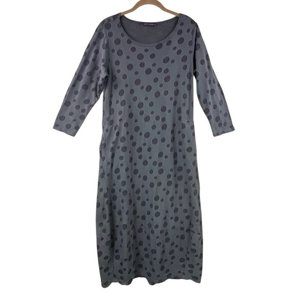 Cut Loose Polka Dot Midi Dress Size S Lantern Hem Art To Wear - Picture 1 of 8